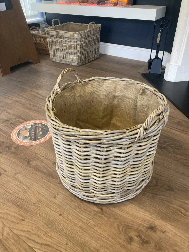 Wicker Log Store Basket Circular - Image 3