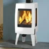Dovre Sense 103 Pure White Enamel With Glass Sides & Legs