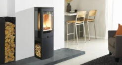 Nordpeis Duo 2 Glass Sided Stove On Log Store