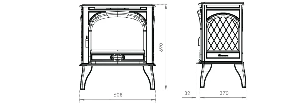 Dovre Electric Dovre 425 Matt Black Mk2 LED - Image 3